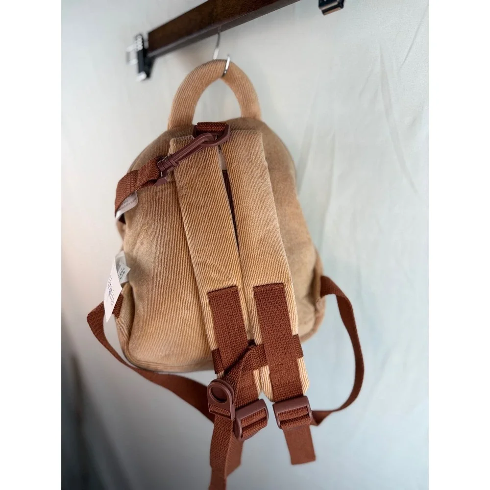Metoo Tiramitu Kids Corduroy Teddy Bear Backpack Plush Toy Brown Tan Toddler Bag